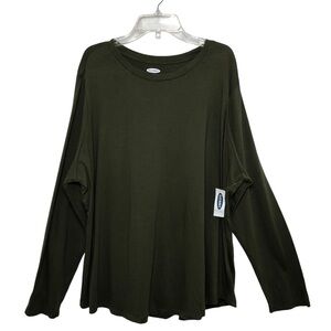 Old Navy Cotton Long Sleeve Green Pine Women’s Shirt Size 2X